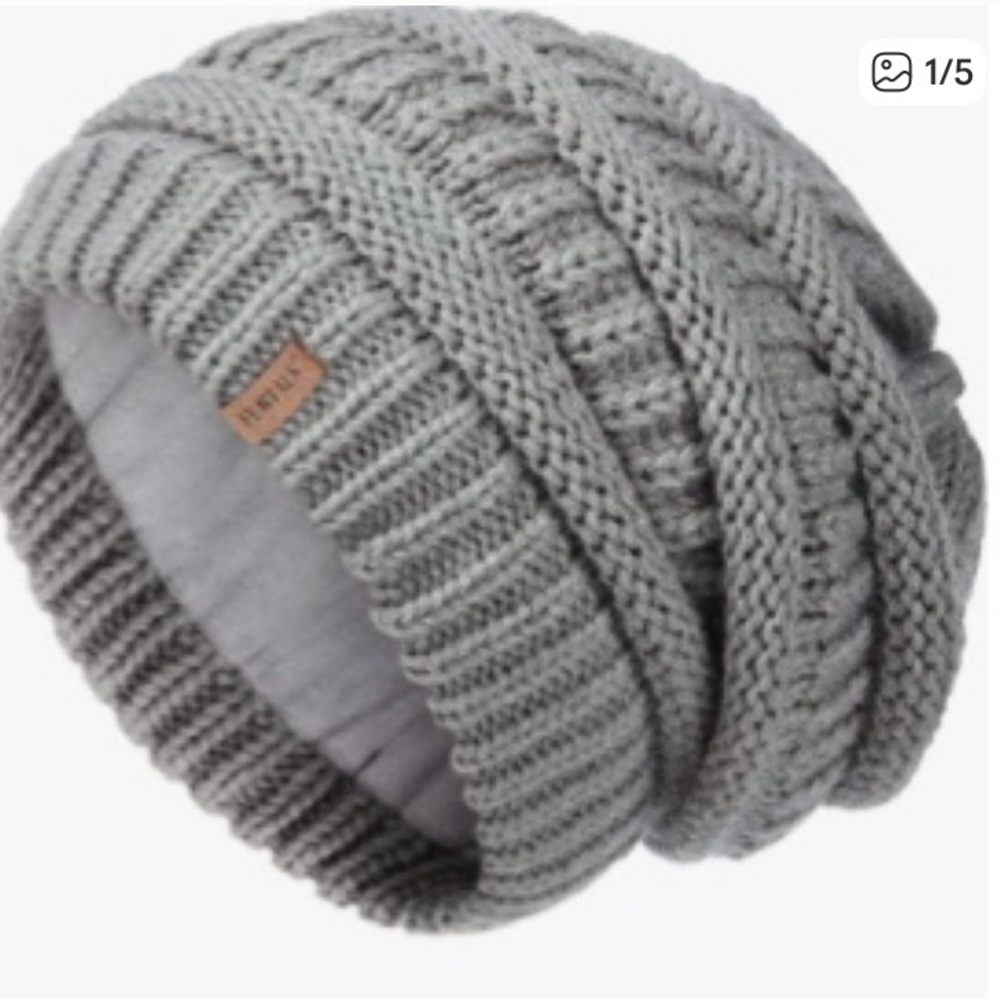 Furtalk Gray Knit Beanie - Picture 2 of 5